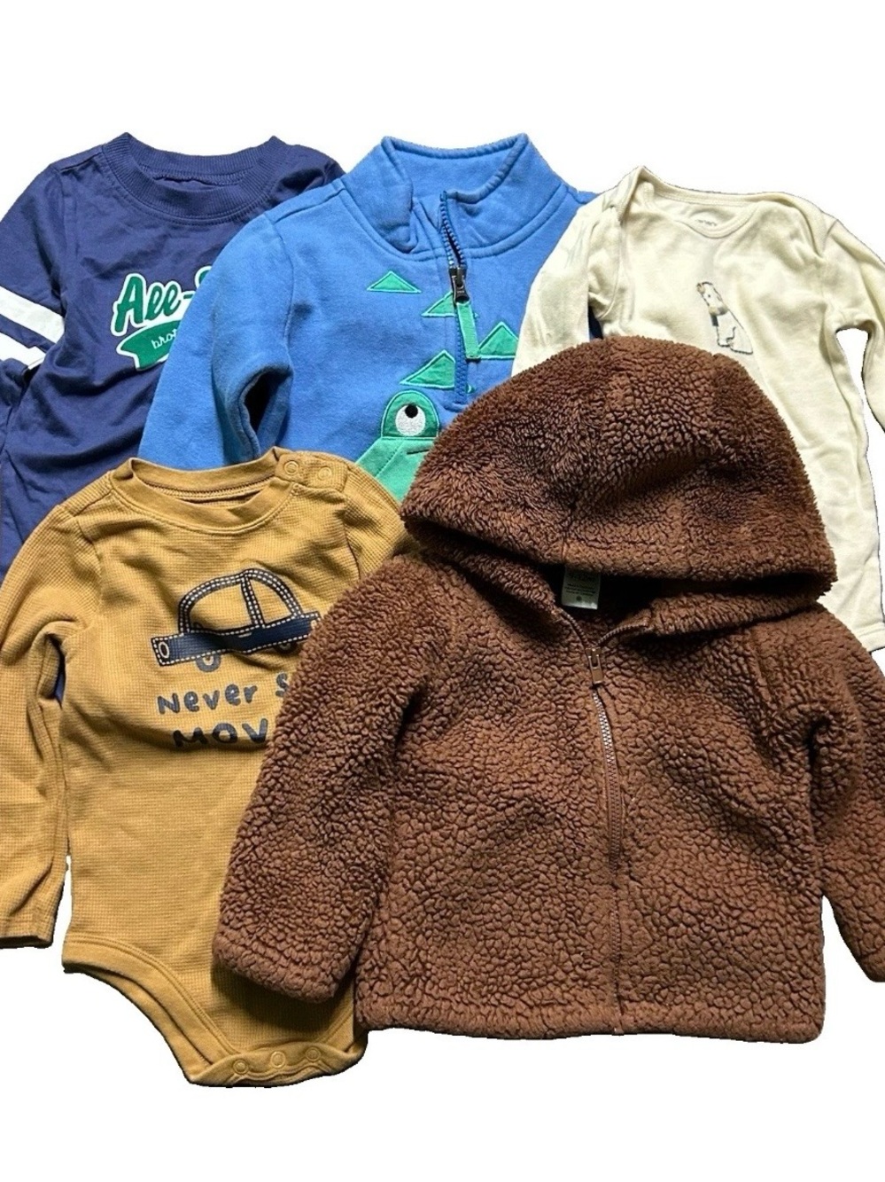 Baby Boy Winter Tops Long Sleeve Bodysuits Jacket Size 9-12 Months